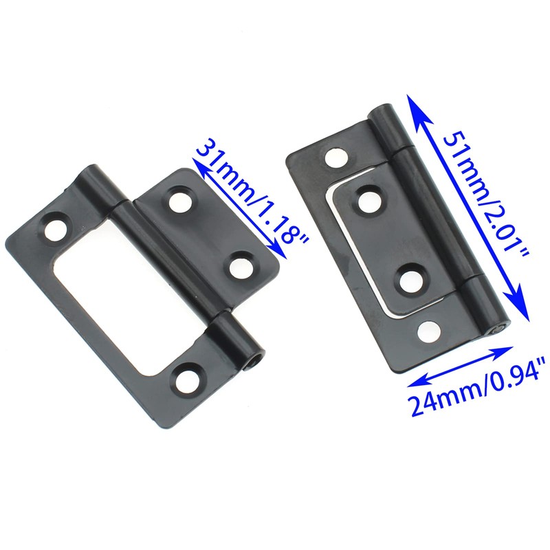 8 Pack Non-Mortise Door Hinges Heavy Duty Bifold Butt Cabinet