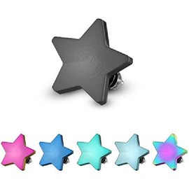 TheMaddHatter (2 Pieces) Star Dermal top Titanium Anodized Over 316l Surgical Steel (14g (1.6mm) (Purple)