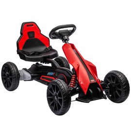 Electric Go Kart for Toddlers,12V Drift Kart with 7Ah Battery 35W Motor, High/Low Safety Speed Max 2.8MPH for Child, Max Load 66lbs, Electric Vehicle Toy for Christmas Birthday Gift, Red