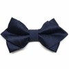 tiemart Diamond Tip Bow Tie (Navy Blue Herringbone)