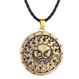 Celtic Sun Necklace for Men, Norse Viking Sun Pendant Necklace with 19.7 Inch Chain, Vintage Sun Totem Amulet Necklace, Hip Hop Necklace, Punk Jewellery Gift for Men Boys, NO