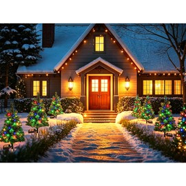 35 inch Solar Christmas Trees Garden Stake Lights Outside with 20 led Lights Solar Powered Christmas Trees Christmas Trees Outdoor Christmas Decorations (2)