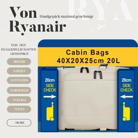 ZHXX For Ryanair Hand Luggage 40 x 20 x 25 cm, Hand Luggage Backpack, Hand Luggage Bag, Travel Backpack, Hand Luggage Airplane, Has A USB Charging Port And An Anti-Theft Bag, apricot, hand luggage