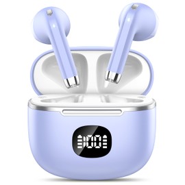 Bluetooth Kopfhörer,In Ear Kopfhörer Kabellos Bluetooth5.3 Kabellose Kopfhörer mit 4 Mic,2024 Kabellose Kopfhörer 50 Std ENC Noise Cancelling Earbuds Tiefer Bass,IP7 Wasserdicht Ohrhörer,Blau und weiß