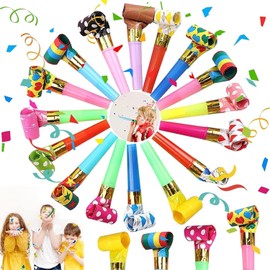 PWCTNT Children's Trumpet, Pack of 20, Colourful Mixed Toys, Children's Trumpet, Loud Party Flours, Noisemaker for Cheering, Funny Toys for New Year, Birthday, Party, Children Party, Christmas