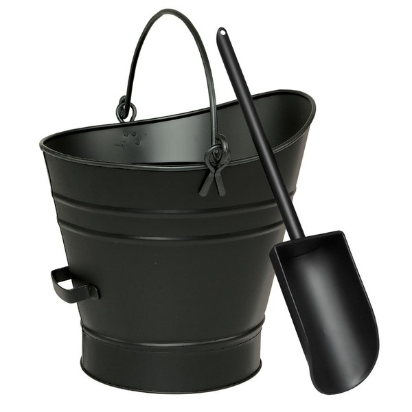 Minuteman International Scoop Coal Hod Pellet Bucket, Black