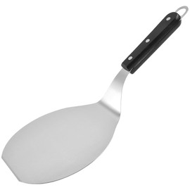 Pizza Peels, 6.5 Inch x 6.6 Inch Stainless Steel Circular Arc Shape with Wood Handle Pizza Shovel Holder (1)