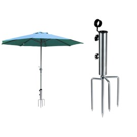 Anlising Lawn Spike for Parasol, Ground Spike Parasol, Parasol Stand with Lawn Spike, Removable Parasol Holder, Lawn Spike Parasol Stand, for Beach, Parasol, Garden Umbrella
