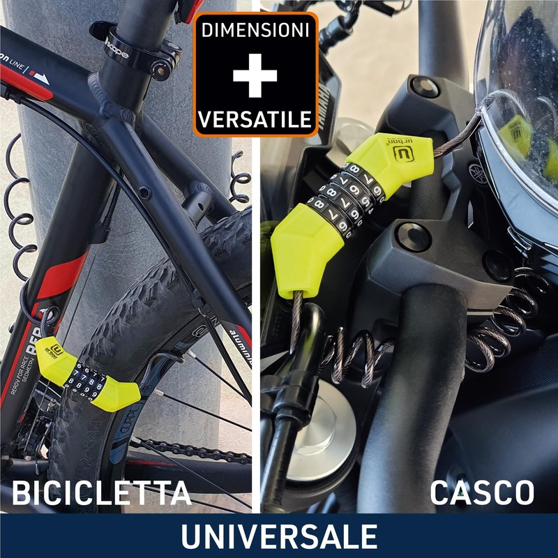 URBAN UR446 Antifurto Casco Moto Lucchetto con Codice Cavo Blocco