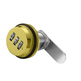 3 Digit Code Combination Cam Lock 20mm Password Coded Locks Zinc Alloy Coded Security Lock for Box Cabinet Mailbox Drawer Door Furniture Gold