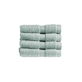 Christy Refresh Bathroom Towel Set | Set of 4 | 4 Face Cloth Set | Quick Dry | Gentle Pastel Tones | Soft Absorbent Shower Towels | 100% Cotton 550GSM | Duck Egg