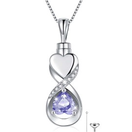 SOLOLIKE - Collar de urna de plata de ley para cenizas para mujer: joyería de cremación para mujeres, colgante de recuerdo de cenizas, joyería conmemorativa, regalos para una pérdida de seres