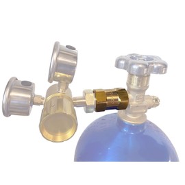 Preece Precision Solid Brass One Piece Compact CGA 320 Carbon Dioxide Co2 Tank to CGA 580 Nitrogen Argon Regulator Adaptor