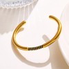 CAIYUNELEX 18K Gold Plated Minimalism Cuff Bangle Bracelets for Women