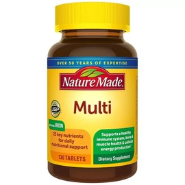 Nature Made Multi with Iron & Vitamin D3 Dietary Supplement Tablets 130 Count