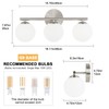 foucasal Brushed Nickel Bathroom Light Fixtures 3-Light Globe Vanity Light