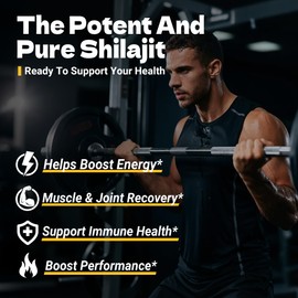 Himalayan Shilajit Gummies for Men & Women –100% Natural Organic Gold Gummies 3000mg with Ashwagandha,Black Musli,Helps Boost Energy,Gokshura,Stamina Vitality Support -Vegan, Non-GMO - 60 Gummies