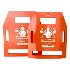 SORQINOTER- (2-Pcs) Weight Vest Plates 8.75 LB - Curved Weight Vest Plates and Flat Weight Vest Plate - Strength Training, Heavy Workout, Fitness, Running - Orange