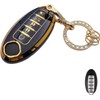 OVIOBOER for Nissan Key Fob Cover with Keychain Black Soft TPU Protection Case for Nissan Altima SR Armada SL Maxima Murano Pathfinder Rogue Titan Versa Sentra Smart Remote Key (for Nissan A)