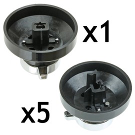 New World Genuine Gas Hob Oven Cooker Control Knobs (Black/Silver, Pack of 6)