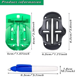 Golf Ball Markers, Golf Ball Line Drawing Marking Alignment Kits, 4 Pieces Golf Ball Marker Pen and 2 Pieces Golf Ball Alignment Tool Liner Ball Marking Clip On Par Ball Marker Alignment Aid - Black