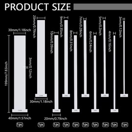 FINGERINSPIRE 10 Pcs Acrylic Bookbinding Spacer Tool 3/4/5/6/7/8/9/10/20/30mm White Bookbinding Ruler T Shape Straight Edge Book Binding Kit for Making Book with Spine, Covered with Protective Film