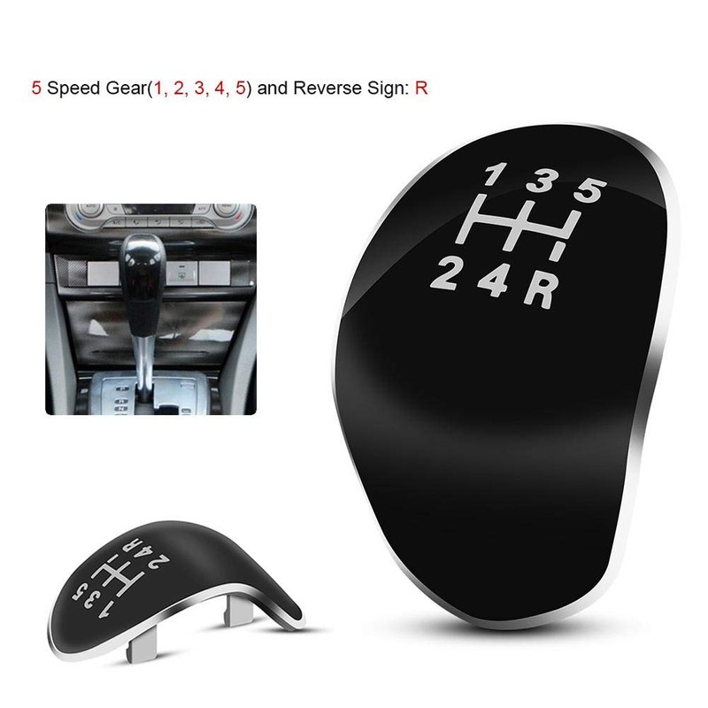 EVGATSAUTO Gear Knob Cover, 5 Gears Car Gear Knob Head
