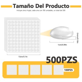 500pzs Tope Protector Adhesiva Silicona Antigolpe Parachoque Transparente