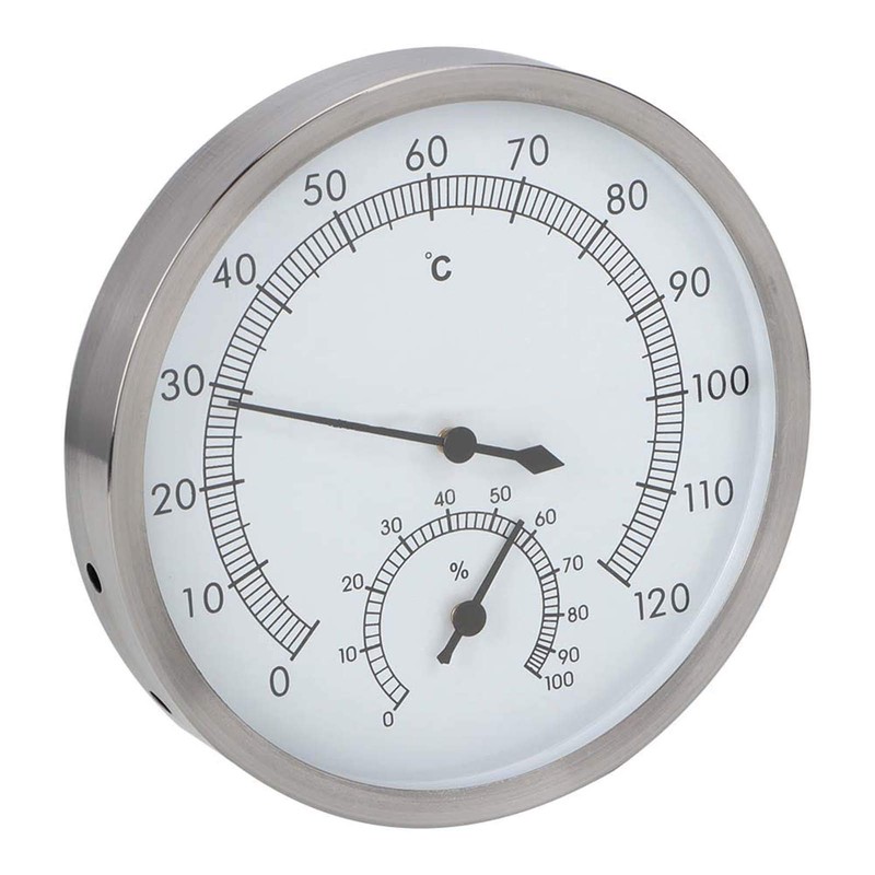 Aqur2020 Stainless Steel Sauna Room Thermometer Hygrometer Steam Room Thermometer