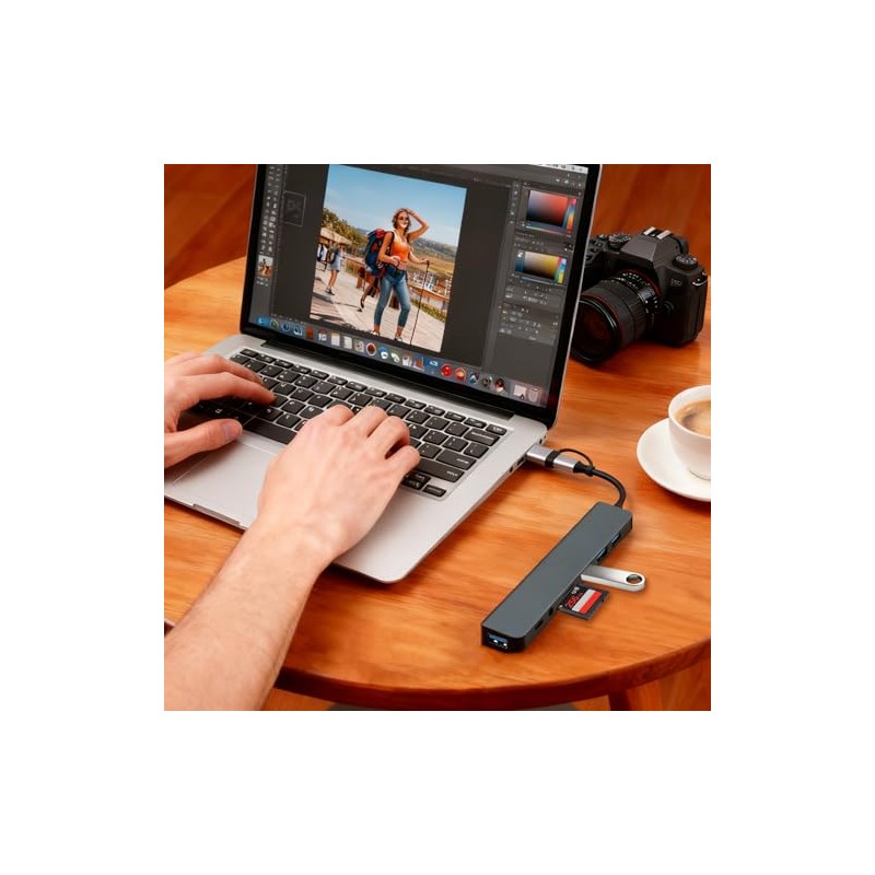 Lector Micro SD USB 3.0, 8 en 1 Docking Station