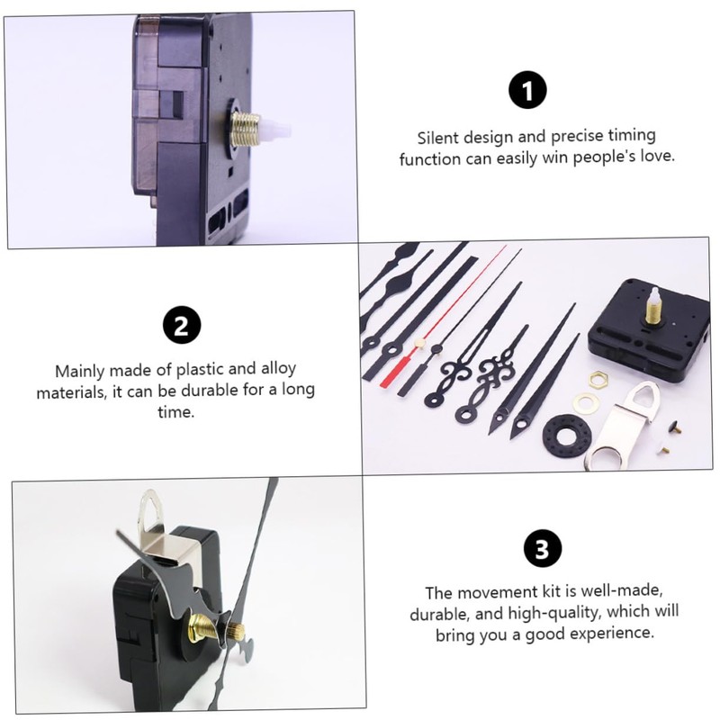 TEHAUX 2 Sets DIY Clock Movement Kit Quartz Clock Mechanisms