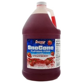 Snappy Strawberry Sno Cone Syrup, 1 Gallon (128 ounces) Size, Ready to Use For Snow Cone Machines, Flavored Syrup for Shaved Ice, 14 Snow Cone Flavor Options