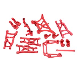 RC Front Rear Suspension Arm Kit For Traxxas Aluminium Alloy Parts 1 10 Metal Upgrade Sories Steering Cup Slash 2Wd (Red)