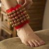 Esplanade Ghungroo Pad for Kathak, Brass 5-Line Ankle Bells, Velvet