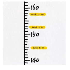 키재기 포스터 키 성장표 자 스티커 어린이 Growth Chart Poster and Stickers for Kids