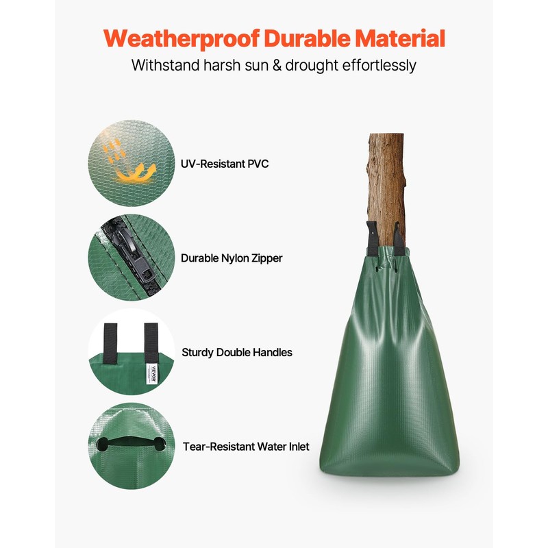 VEVOR Tree Watering Bag Slow Release 3 Pack 20 Gallons,