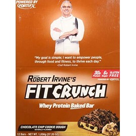 FITCRUNCH Protein Bars (12 Bars, Chocolate Chip Cookie Dough)