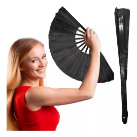 Grupo Carnavallia Abanico Grande Pericón Negro Plástico  Truena Al Abrir Boda