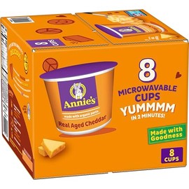 Annie's Real Aged Cheddar Microwave Mac & Cheese with Organic Pasta, 8 Ct, 2.01 OZ Cups