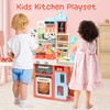 HOLYFUN Kids Kitchen Playset, Kitchen Set for Toddler with Sound