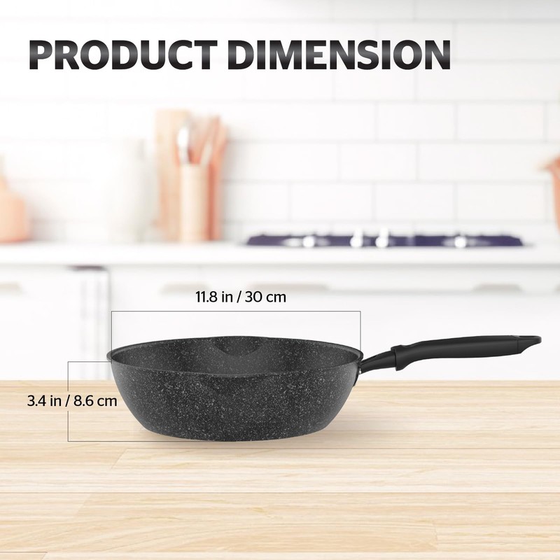 Sunhouse – 12 Inch / 30 cm Non-Stick Deep Frying