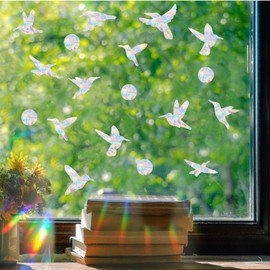 54 Pieces Birds Static Window Clings Anti Collision Window Decals for Bird Strikes, Glass Door Window Stickers, Stop Birds Flying into Windows, Hummingbird Style