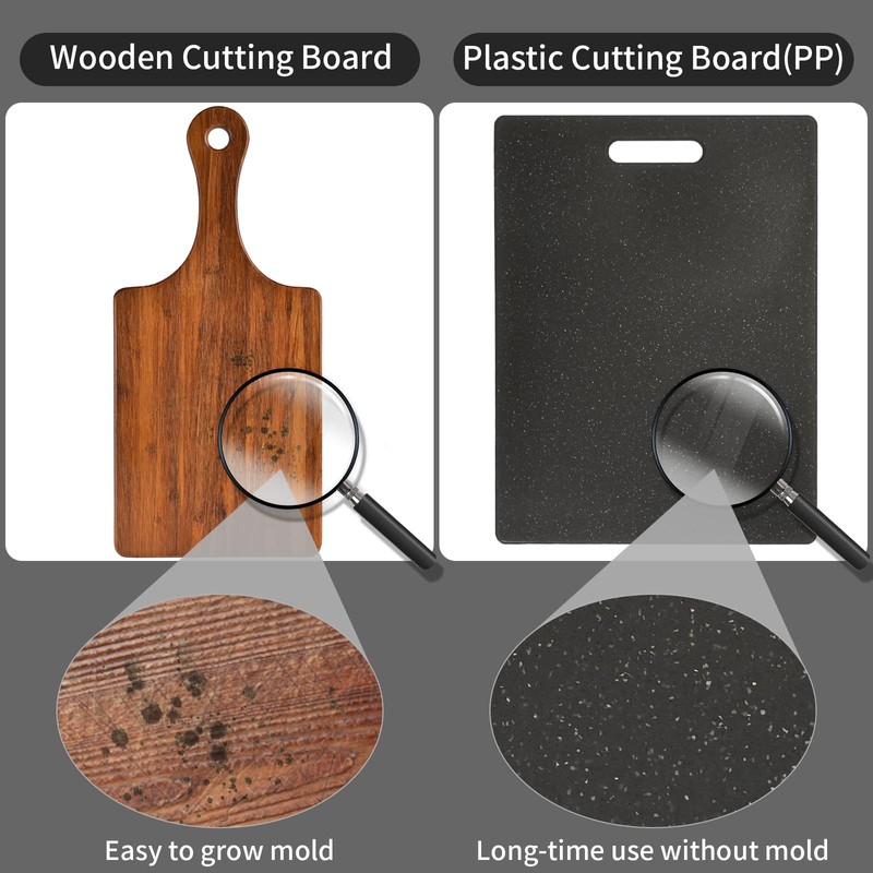 Newaner Ahmt Chopping Board in Granite Look, Breakfast Board, BPA-Free,