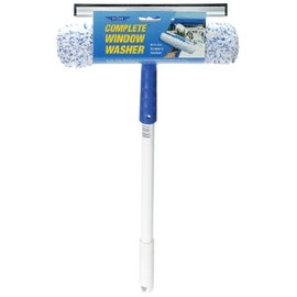 Ettore Complete Window Cleaner with 16 Pole-2 in 1 Combo Tool:, 10-Inch Squeegee, and 10-Inch Washer