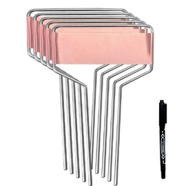 Wehhbtye 40 PCS Metal Plant Label Stakes - Copper Metal Plant Tags,High Copper Plate Plant Labels,Coppers Plant Tags with 1 Maker Pen for Flowers, Vegetables, Seedlings, Seed,etc