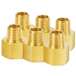 ChillWaves Brass Pipe Fitting, Reducer Adapter 1/2" NPT Female x 1/2" NPT Male Thread Adapter(6-PACK)