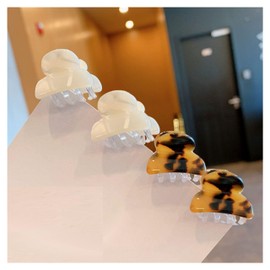 EZ_Peach Hair Claw Mini Hair Accessories for Women Hair Clip Small Hair Clip Hair Pin Hair Ornaments Set of 2 4 (Brown + Ipoly)