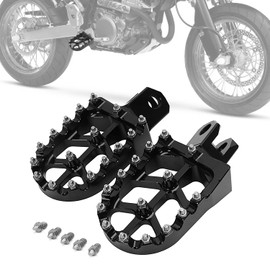 IUVWISN Dirt Bike Foot Pegs,Motorcycle Footpegs Wider Foot Rest Pedal CNC for DRZ400SM 05-24 DRZ400 00-04 DRZ400S 00-24 DRZ400E 00-07 RM250 89-06 RM250Z 01-06 RMX250 89-96 Black