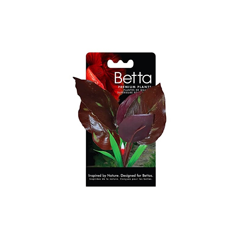 Fluval Betta Red Lizard's Tall Plant, Plastic Plant Aquarium Decoration