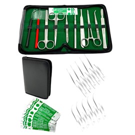 Biology, Anatomy, Botany | Dissecting Set with Forceps, Tweezers, Scissors, Dissecting Needles, Scalpel Blades, with Zipper Pouch Storage Case - Basics for Students